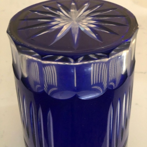 Cobalt Blue Cased Glass Champagne/Ice Bucket VTG Imperial Estate Crystal - Picture 7 of 13